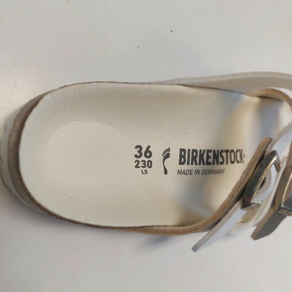 Birkenstock Arizona Split Birko-Flor Womens Size 5 Sandals Gold White EU 36 - Picture 2 of 9